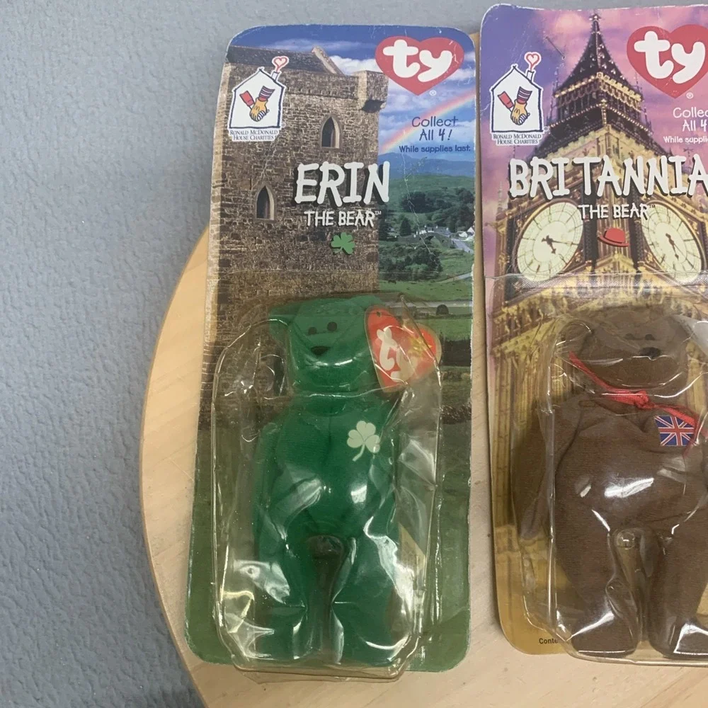 McDonalds TY Beanie Babies Lot of 5-Bronty Erin Glory Peanut Britannia Sealed